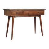 Large Chestnut Hallway Console Table – Solid Mango Wood with 3 Drawers