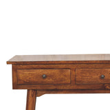 Large Chestnut Hallway Console Table – Solid Mango Wood with 3 Drawers