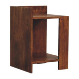 Chestnut Box Bedside Table - Open Storage Design