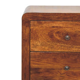 Elegant Bedside Table - with Soft Edges and Three Drawers
