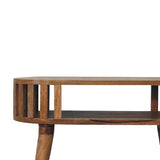 Solid Wood Console Table with Japanese Influence and Oak-ish Finish