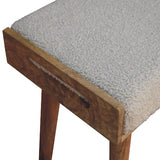 Experience both comfort and style with the Boucle Cream Tray Style Footstool, designed for comfortable seating