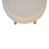 Close-up of the soft cream fabric texture on the Boucle Cream Petite Footstool