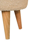 Easy to assemble knock-down design, allowing for quick setup of the Boucle Cream Petite Footstool