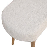 Soft Cushioned Top of Bouclé Cream Bench
