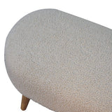 Close-up of Soft Cushioned Top on Bouclé Hallway Bench
