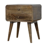 Curved Classic Grey Washed Nightstand