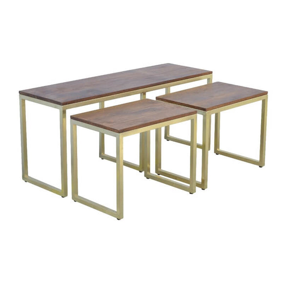 Iron Gold Base Tables Set of 3
