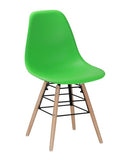 Green Modern Chairs with Solid Beech Legs