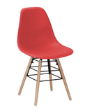 Red Modern Chairs with Solid Beech Legs