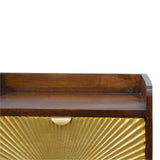 Gold Inlay Bedside Table with Drawer