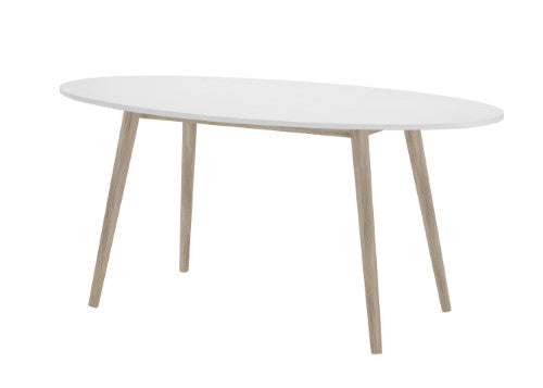 Mapleton White Oval Dining Table
