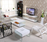 Marco White High Gloss & Glass Living Room Furniture Set