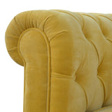 Mustard Cotton Velvet Chesterfield Sofa