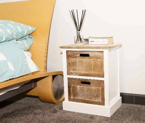 Modern Wite and Wood Bedside