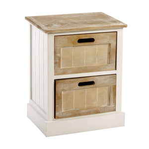 White Wooden Cabinet 2 Drawer 38 x 28 x 48cm