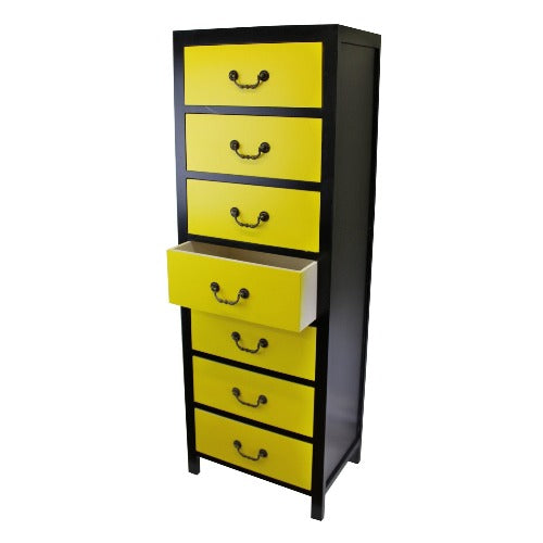Black & Yellow 7 Drawer Storage Unit
