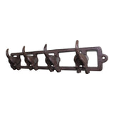 Rustic Cast Iron Wall Hooks, Dogs Tail
