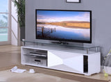 Rowley White High Gloss TV Stand