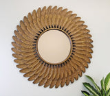 Bronze Effect Feather Frame Mirror