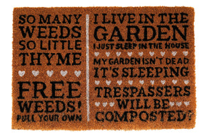 Free Weeds Potting Shed Doormat