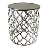 Silver Metal Accent Table