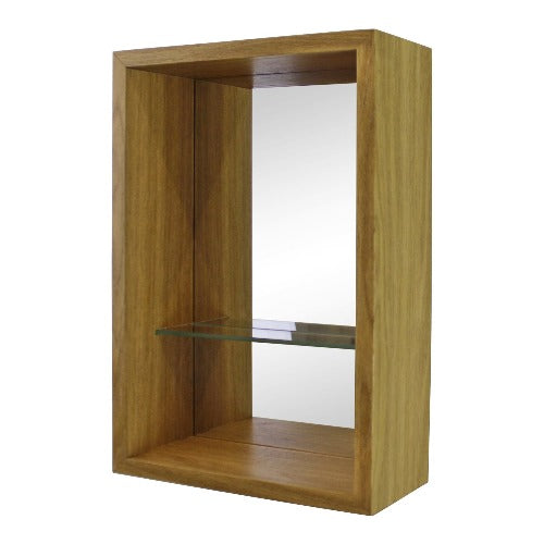 Small Veneered Mirror Shelf Unit, 31 x 21 cm