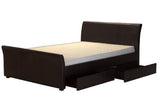 4 Drawer PVC Double Bed Brown