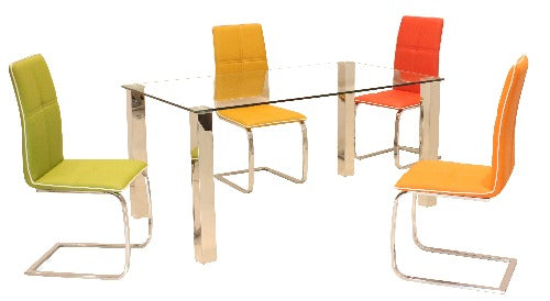 Modern Chrome base Dining Chairs
