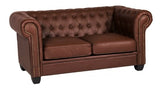 Auburn Red Leather 2 Seater Sofa