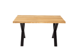 Small Solid Oak Live Edge Dining Table Natural 