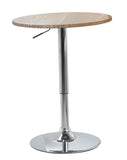 Bar Table Natural Top with Chrome Base