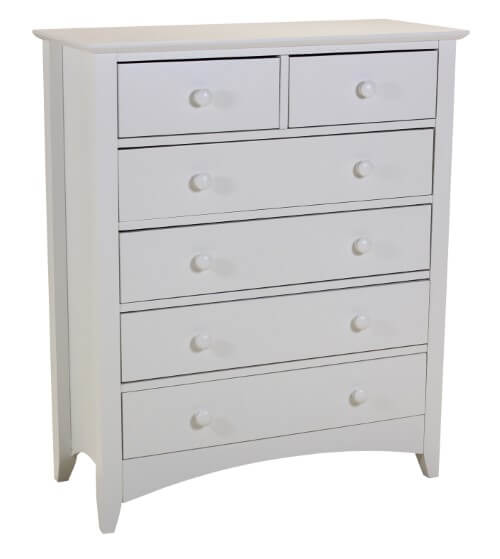Chelsea White Chest 6 Drawers