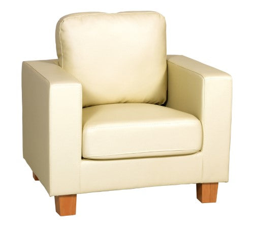 Cream PU 1 Seater Sofa 