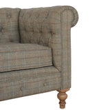 Multi Tweed Deep Button 2 Seater Sofa