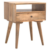 Rustic Solid Wood Bedside with Open Slot