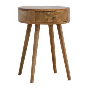 Nordic Circular Shaped Bedside - Oak-Ish Finish