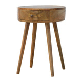 Nordic Circular Shaped Bedside - Oak-Ish Finish