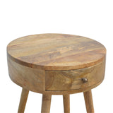 Nordic Circular Shaped Bedside - Oak-Ish Finish