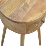 Nordic Circular Shaped Bedside - Oak-Ish Finish