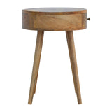 Nordic Circular Shaped Bedside - Oak-Ish Finish