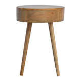 Nordic Circular Shaped Bedside - Oak-Ish Finish