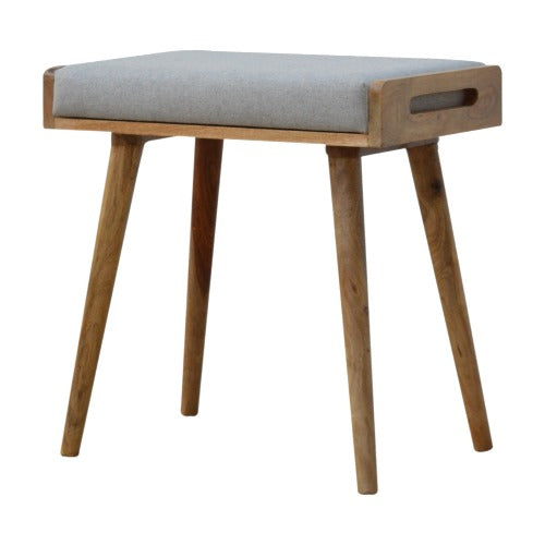 Grey Tweed Tray-Style Footstool - Stylish and Functional