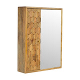 Pineapple Carved Wall Mirror Cabinet – Solid Mango Wood with Mirror