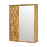 Pineapple Carved Wall Mirror Cabinet – Solid Mango Wood with Mirror