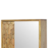 Pineapple Carved Wall Mirror Cabinet – Solid Mango Wood with Mirror