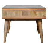 Curved Oak-ish Coffee Table – Handcrafted Solid Mango Wood with Scandinavian Design