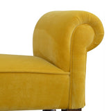 Yellow Velvet Upholstered Bench