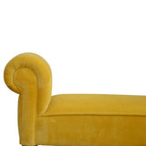 Yellow Velvet Vanity Bench